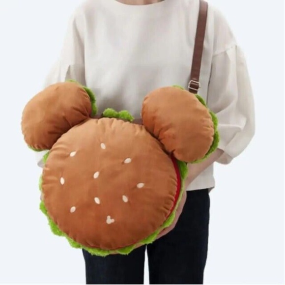 Japan Tokyo Disney Resort Limited Mickey Hamburger Tote Bag Burger Backpack - Picture 2 of 11